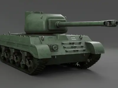 Medium Tank T23 Panzer T23 Mid Poly Low-poly 3D model