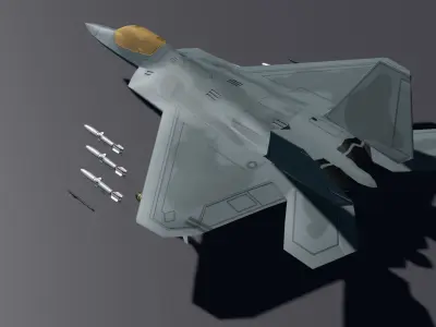F-22 raptor lockheed martin Low-poly 3D model