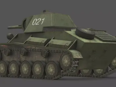  T-70 Light Tank 3D Model Low-poly 3D model