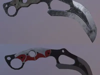 Crooked knife Free low-poly 3D model