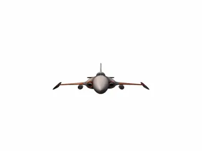 3d Model Jet Plane Flying Over Clouds 3D model