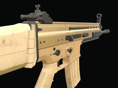 SCAR Rifle Low-poly 3D model
