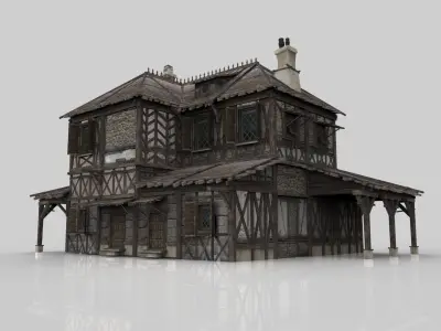 Medieval house fantasy 14  Low-poly 3D model