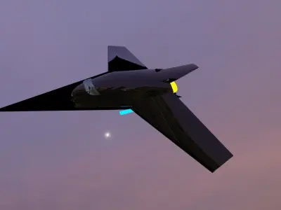 Sci-fi Stealth Plane Free low-poly 3D model