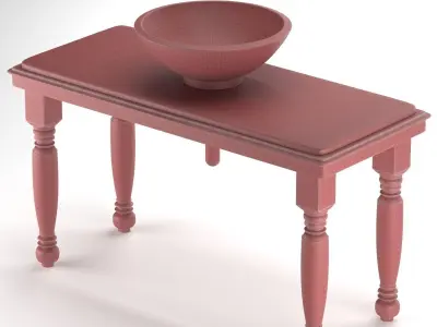 Wooden Washbasin 3D model