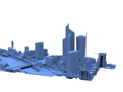 Trains in City 3D model