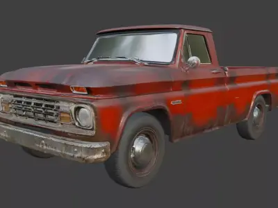 Vintage Rusty Pickup Truck 3D Model 3D model buy