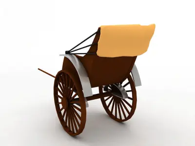 Walking Rickshaw Low-poly 3D model