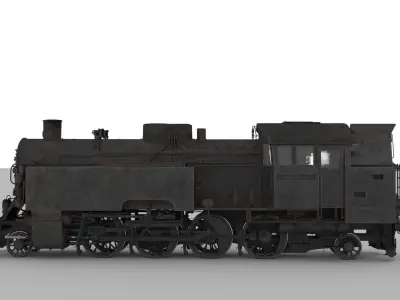 Railway Locomotive WW2 3D model