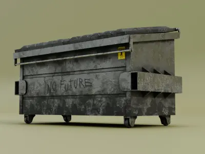 Garbage Box Low-poly 3D model
