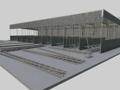 Mini Warehouse And Factory Building Free 3D model