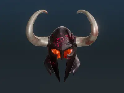 Darklord Helmet - Magical medieval helmet - Evil Low-poly 3D model