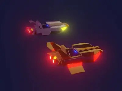Flying car for future  Free low-poly 3D model