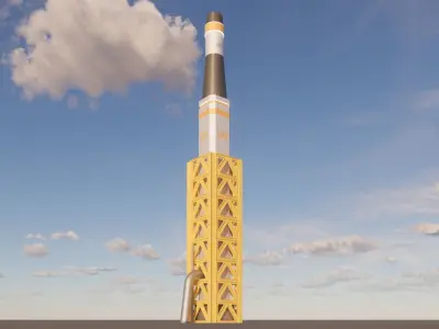 Sci-fi Industrial Chimney 002 3D model