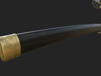 Katana Low Poly 3D Model Game Friendly Low-poly 3D model