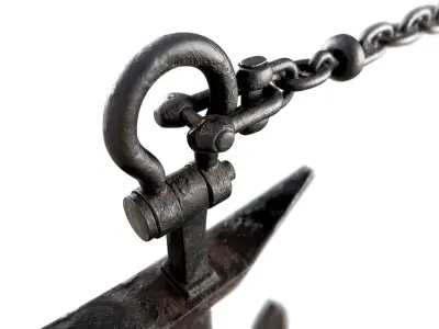 Anchor with chain 3D model