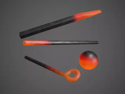Red Hot Irons Low-poly 3D model