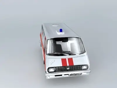 Old russian ambulance van RAF Free 3D model