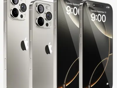 iPhone 16 Pro - Pro Max Natural Titanium 3D model
