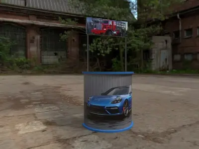 advertising stand Low-poly 3D model purchase