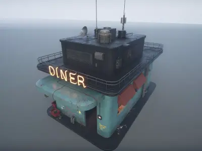 Cyberpunk Diner 3D model