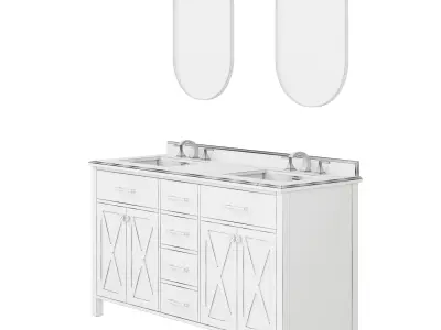 OVE Ainsley 60 White Vanity 3D model