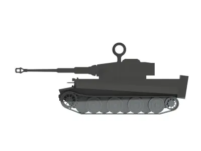 Keychain Tiger tank 3D model