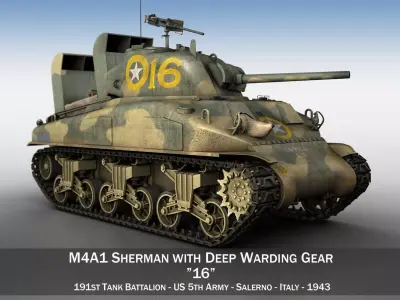 M4A1 Sherman - 16 3D model