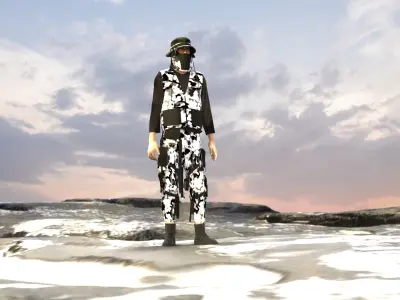 3d character Army Camoflouge  3D model