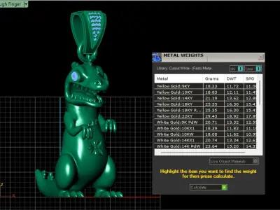 HIP HOP DINOSAUR ANIMAL PENDANT 3D PRITNABLE MODEL 3D print model