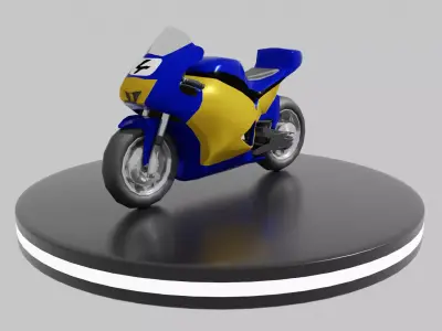 Moto de course Low-Poly Low-poly 3D model