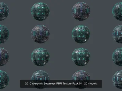 20  Cyberpunk Seamless PBR Texture Pack 01 Texture purchase