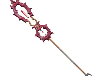 Vampiric Staff Low-poly 3D model