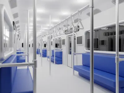 Cartoon Sci-Fi Subway Interior 3D model