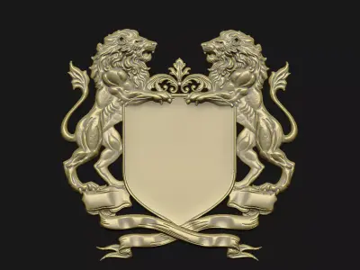 Crest engraving carving  coat of arm cnc router 3D print model