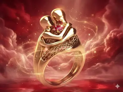 Loves Tether Ring jewelry 3D model - for Her 3D print model