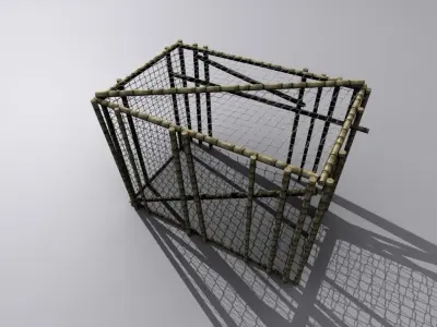 cage low poly Low-poly 3D model