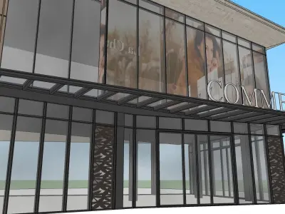 commercial building 3d model of shopping mall 3D model