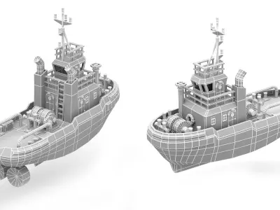 Tug Boat  Low-poly 3D model