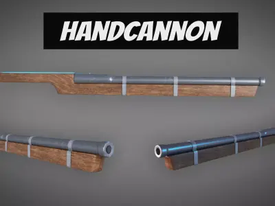 Medieval HandCannon Lowpoly 3D Model  Low-poly 3D model