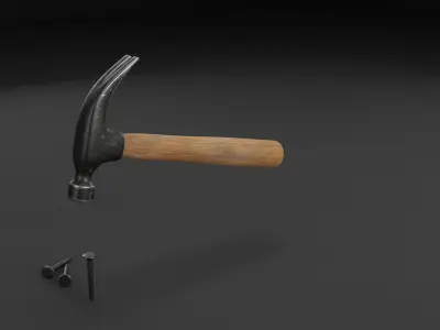 Hammer Animated 3D Model Low-poly 3D model