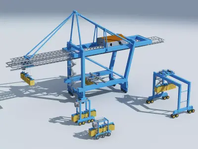 Port equipment crane gantry crane 3D model