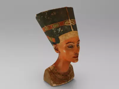 Nefertiti statue the Ancient Egyptian Queen Low-poly 3D model