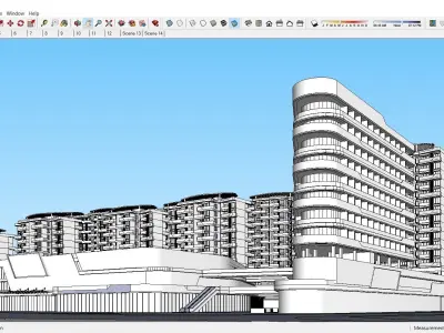 Sketchup Commercial Office Complex 245 3D model