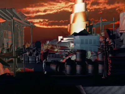 aliraq computer screen showing city Low-poly 3D model