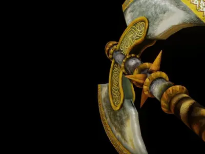 Battle Axe Low-poly 3D model 44