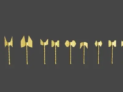 Dwarven package weapons Low-poly 3D model