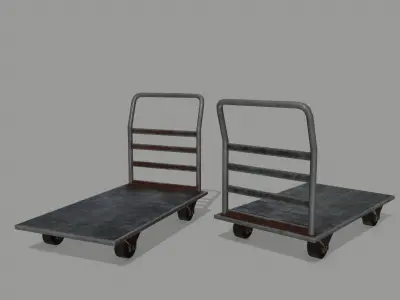 Trolley metal hand truck Low-poly 3D model