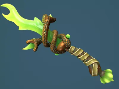 Snake dagger Low-poly 3D model