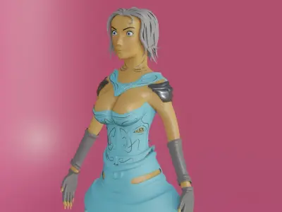 medieval princess game character Free 3D model
